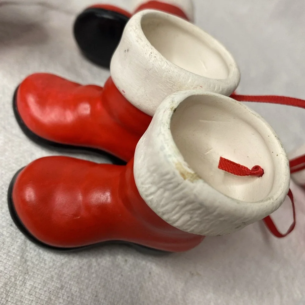 Set Of‎ 3 Kurt Adler Santa Boots Christmas Ornaments Please See Pictures